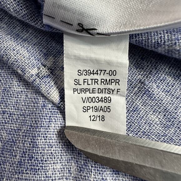 Old Navy DITSY Shorts Romper Sz X Large Purple Linen Blend Floral Elastic Waist - Picture 10 of 10